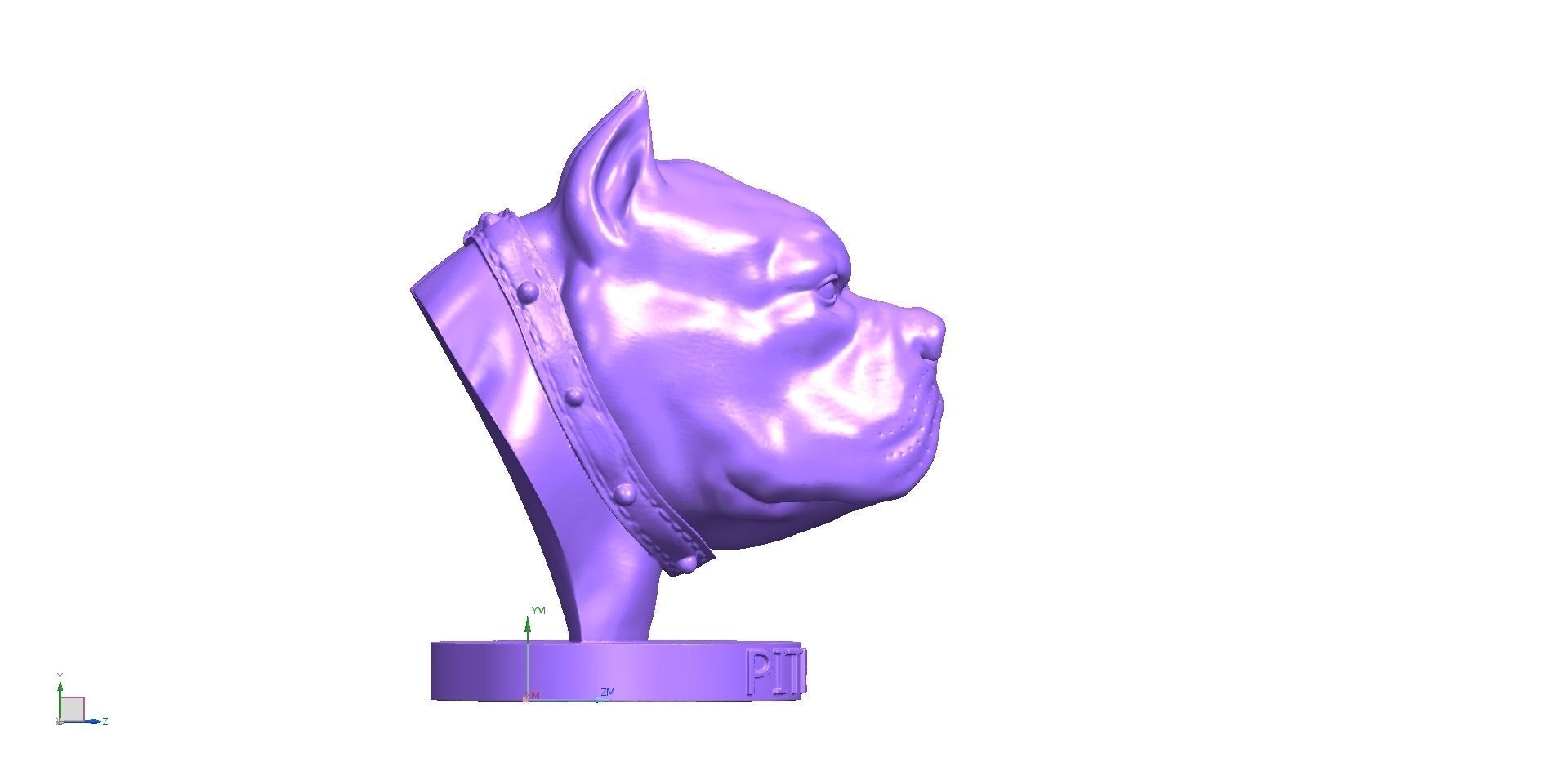 PITBULL 3D PRINT MODEL dog head 3D print model_11