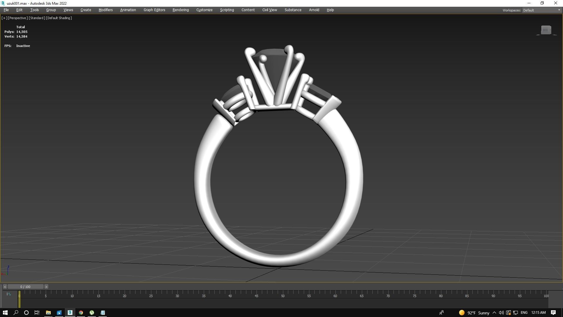 luxury jewelry  Ring Low-poly 3D model_7