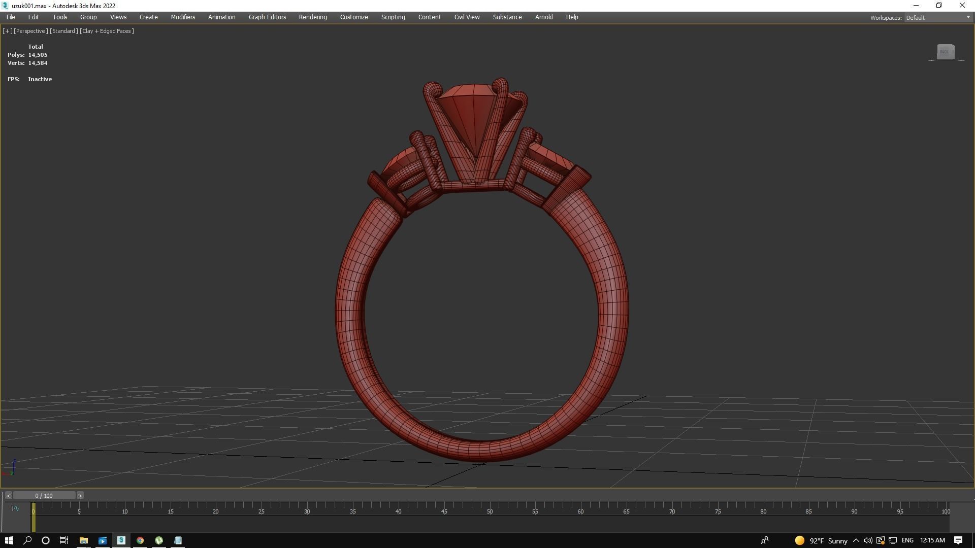 luxury jewelry  Ring Low-poly 3D model_9