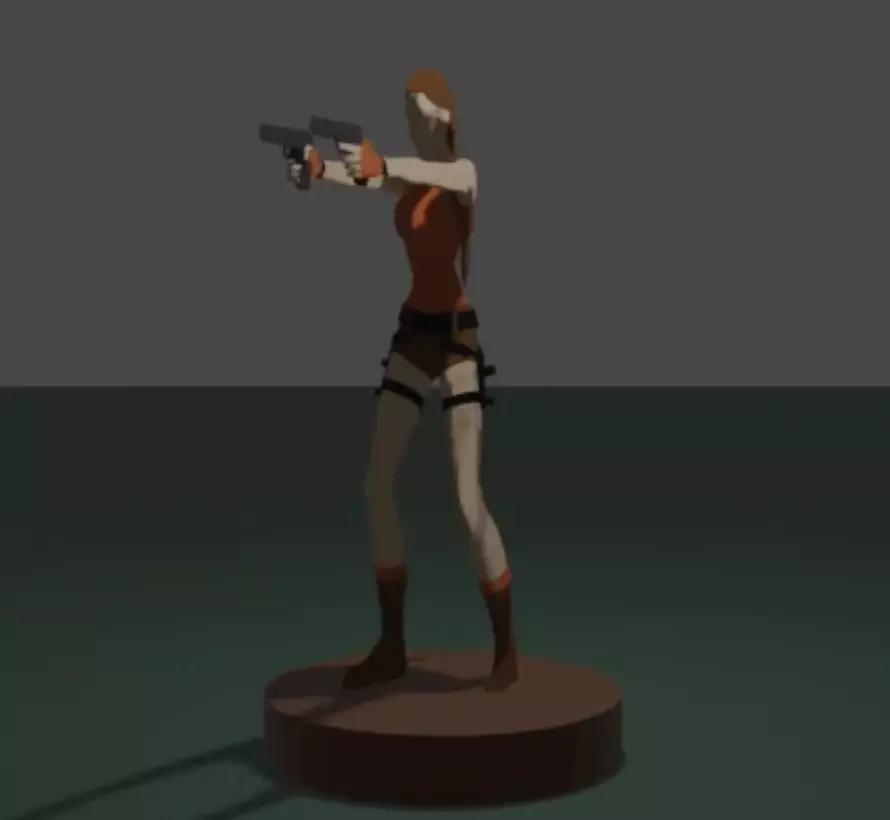 Tomb Raider Lara Croft with Guns 3D print model