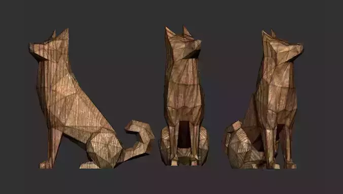 Dog wood low poly