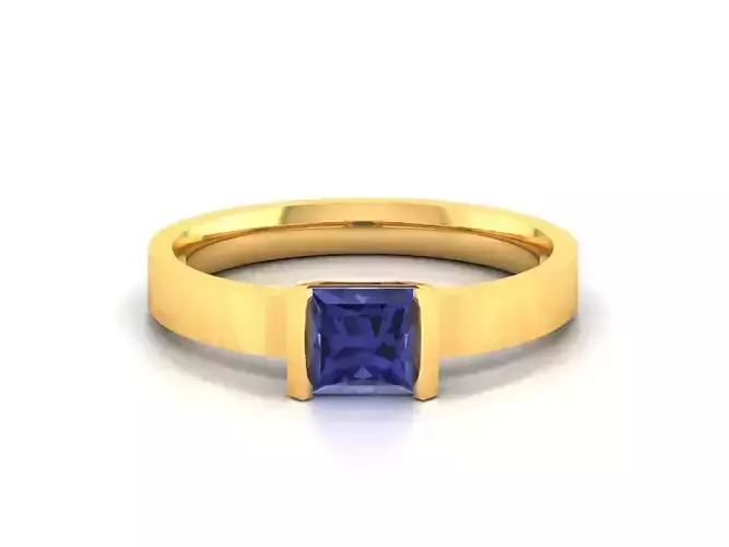 Solitaire Engagement Wedding Women Emerald Stone Ring 3D print model