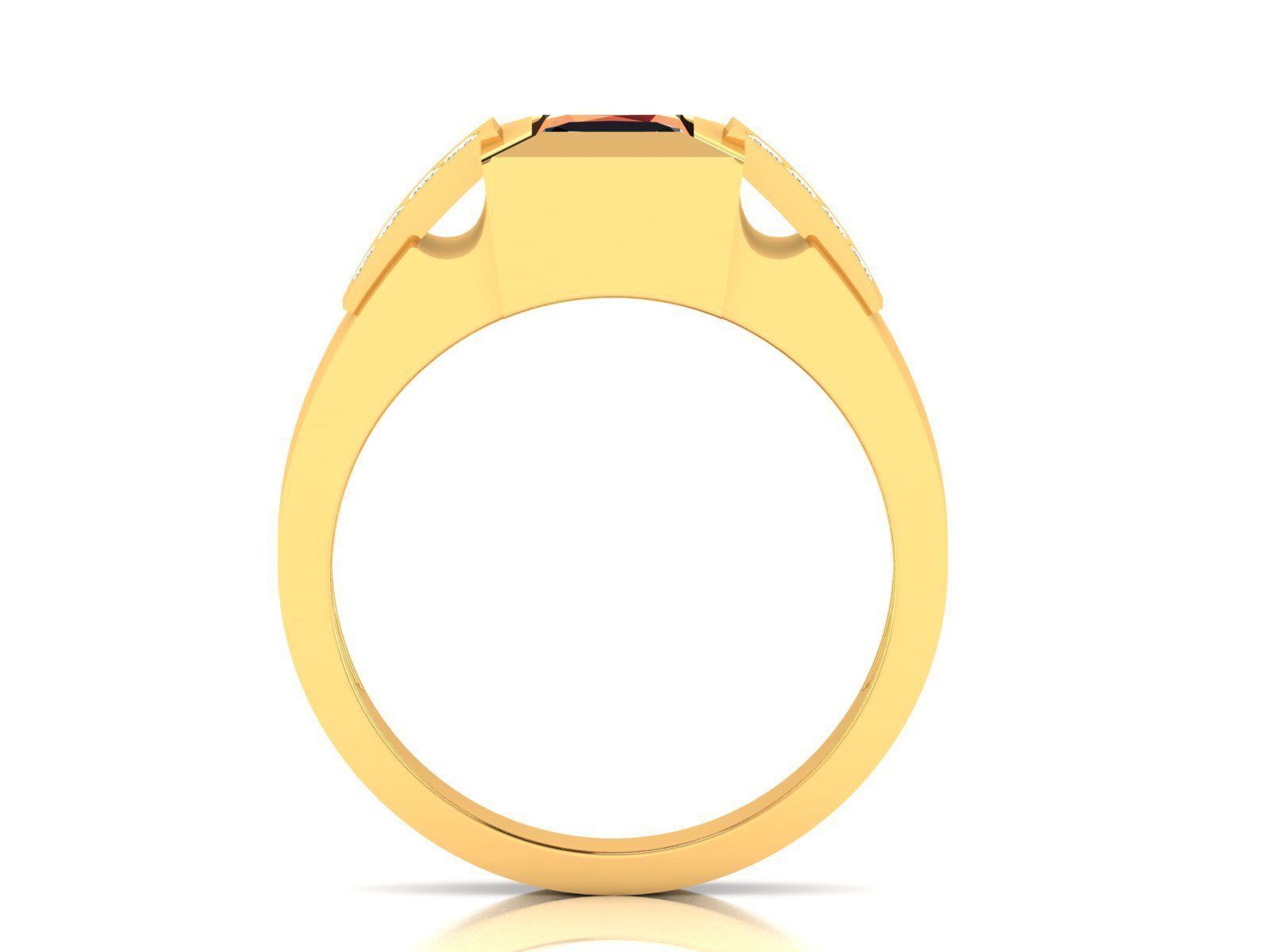 Solitaire Engagement Wedding Princess Ring 3D print model_3