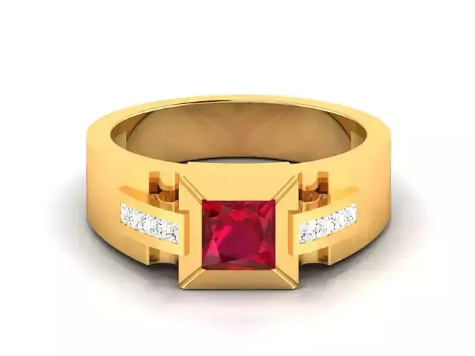 Solitaire Engagement Wedding Princess Ring 3D print model