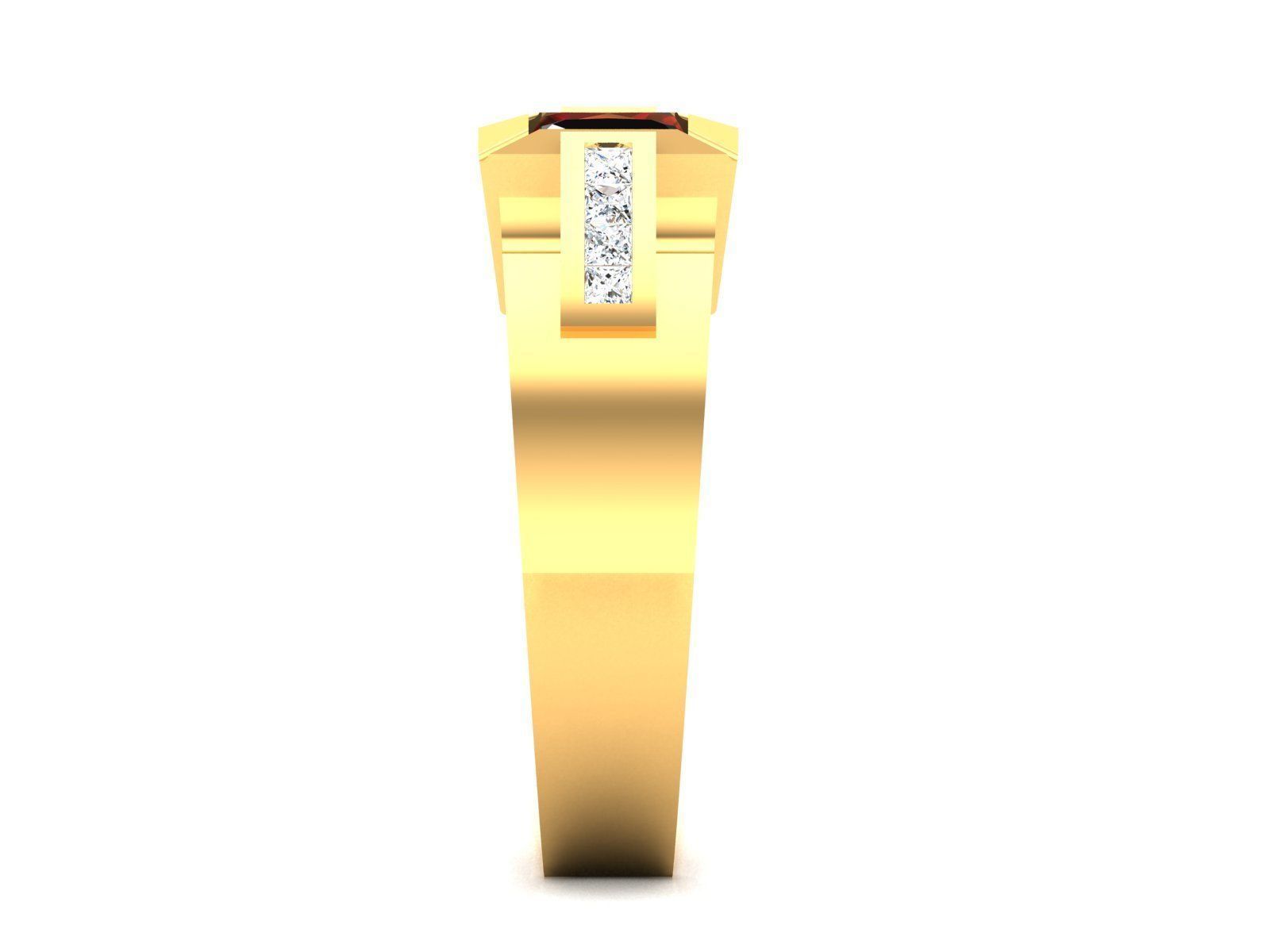 Solitaire Engagement Wedding Princess Ring 3D print model_5