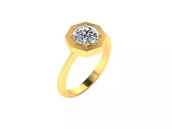 Solitaire Engagement Wedding Women Ring 3D print model
