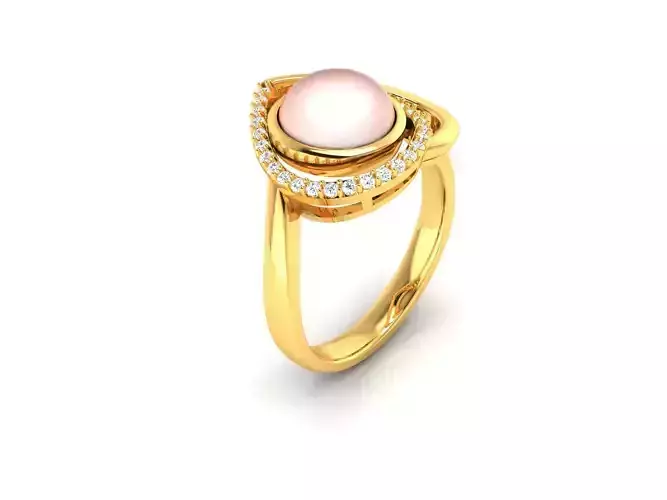 Solitaire Engagement Wedding Women Opal Stone Ring