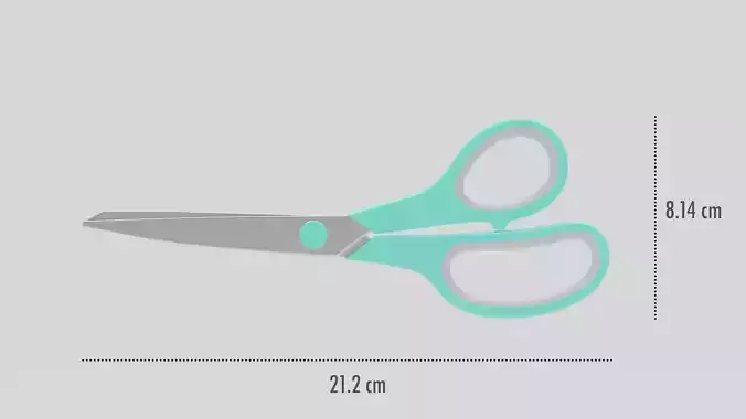 Scissors with turquoise colored handle and steel blades S