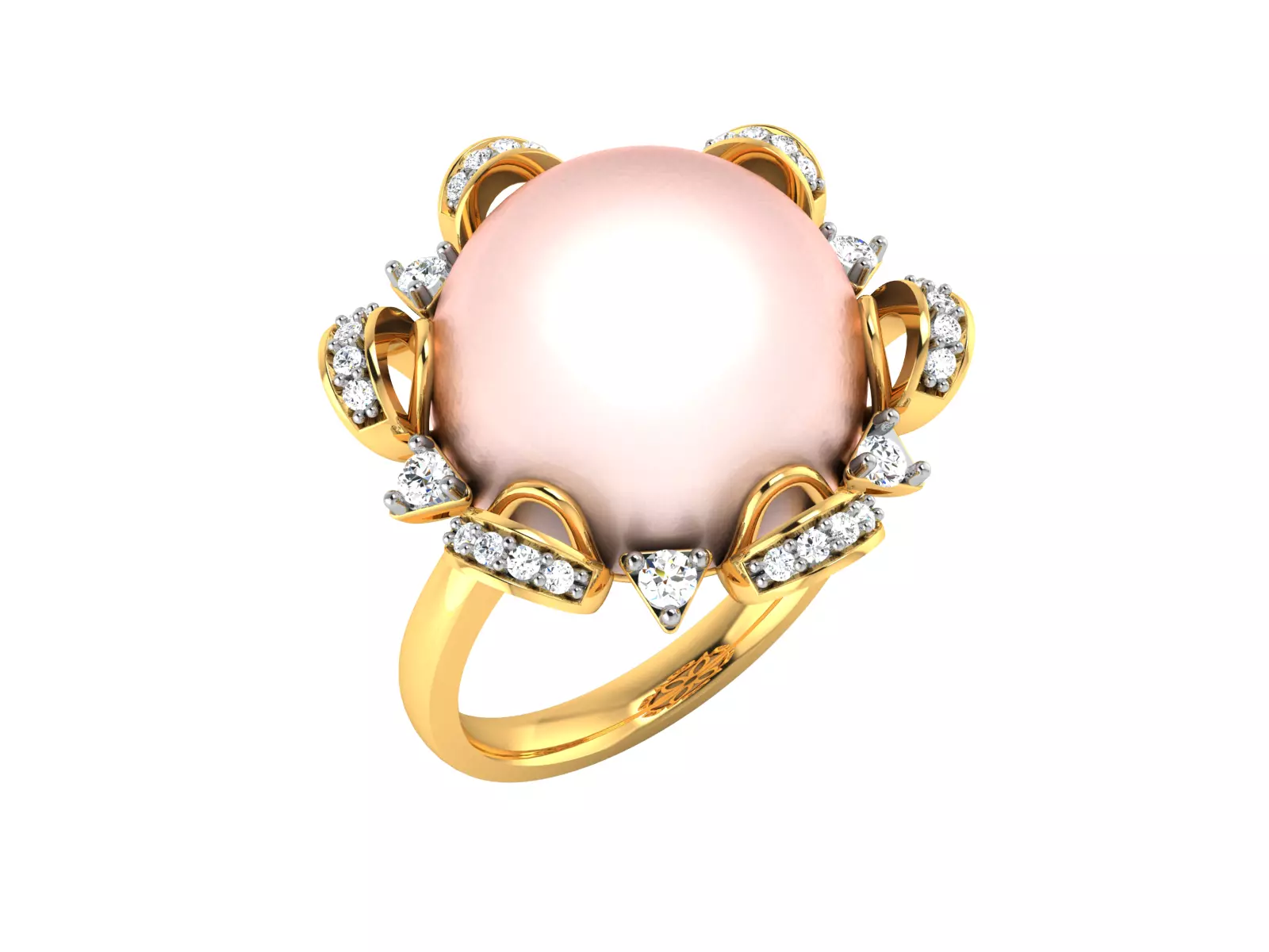 Solitaire Engagement Wedding Opal Stone Ring 3D print model_0