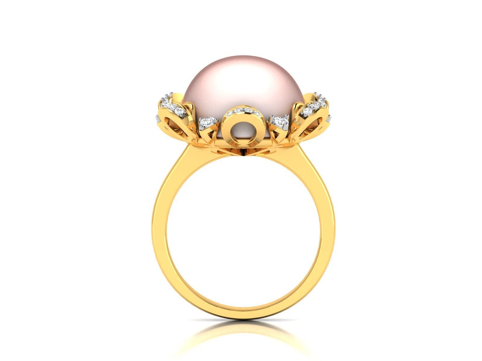 Solitaire Engagement Wedding Opal Stone Ring 3D print model_3