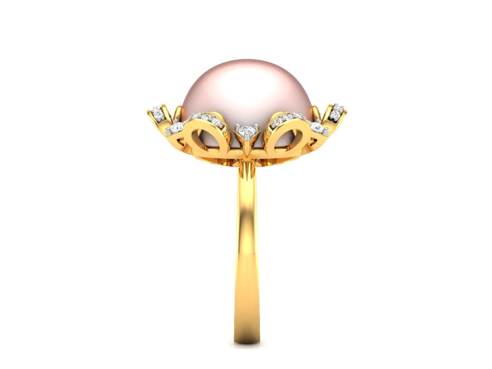 Solitaire Engagement Wedding Opal Stone Ring 3D print model_6