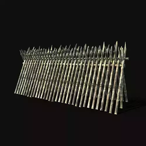 BAMBOO PALISADE FENCE WALLS SURVIVAL GUARD FORT CONSTRUCTION AAA Low-poly 3D model