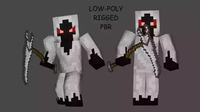 MINECRAFT ENTITY 303 3D MODEL RIGGED ANIMATED Low-poly 3D model