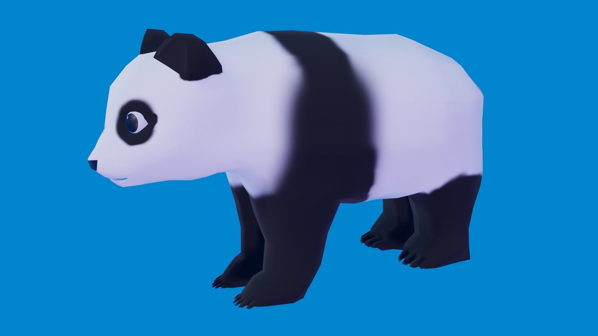 Low-Poly Cartoon Panda - Rigged Low-poly 3D model_1
