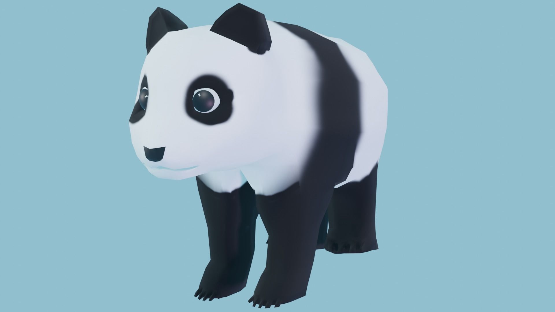 Low-Poly Cartoon Panda - Rigged Low-poly 3D model_2