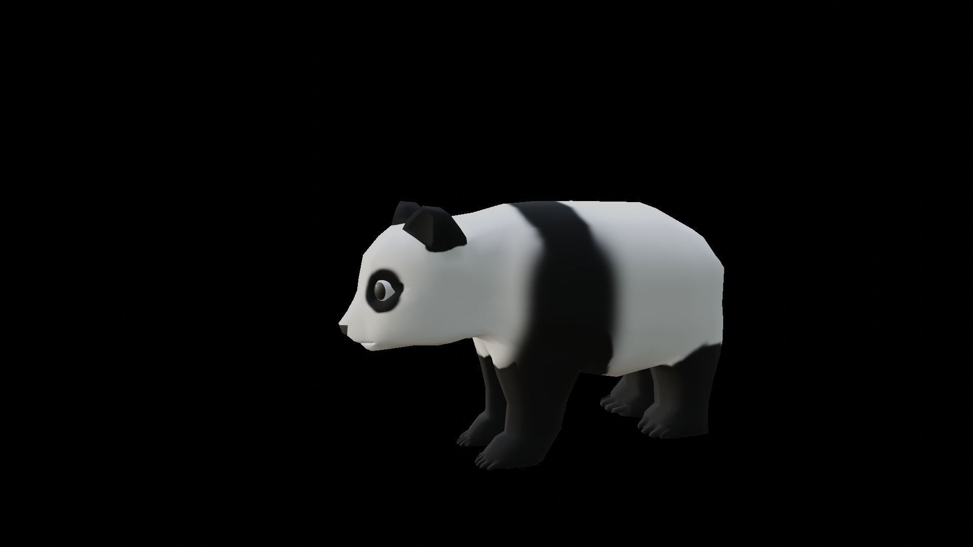 Low-Poly Cartoon Panda - Rigged Low-poly 3D model_3