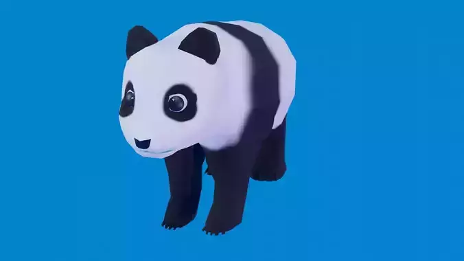 Low-Poly Cartoon Panda - Rigged