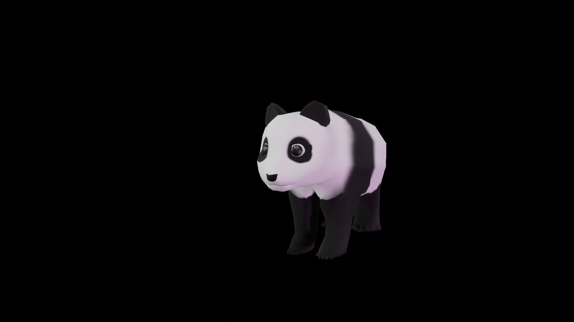 Low-Poly Cartoon Panda - Rigged Low-poly 3D model_5