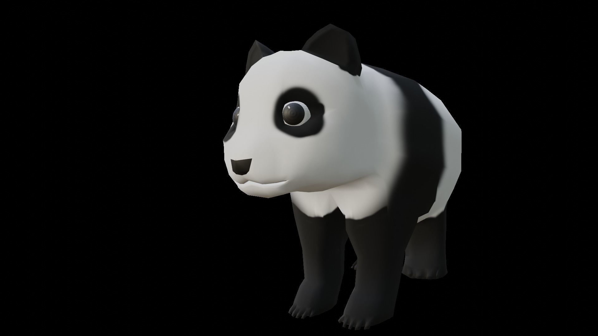 Low-Poly Cartoon Panda - Rigged Low-poly 3D model_4