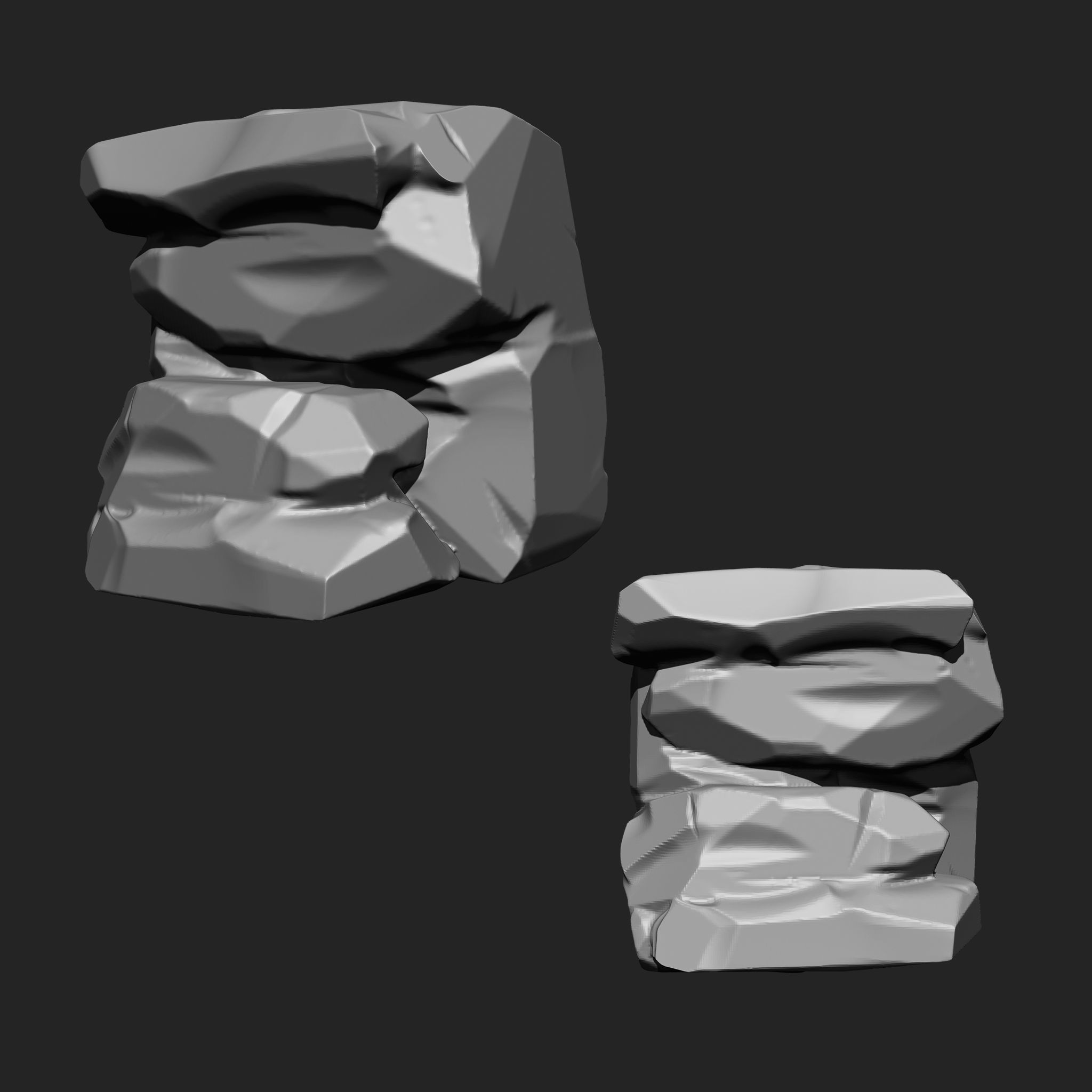 Stylized Rock IMM Brushes 21 in one Vol 3 3D model_4