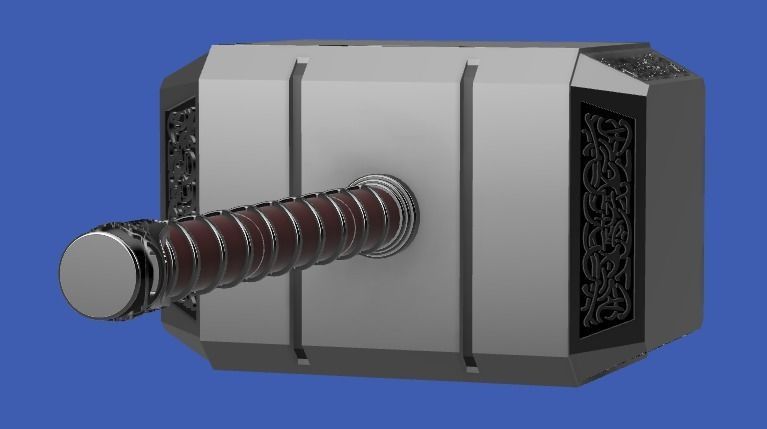 Thor - Mjolnir hammer 3D print model_3