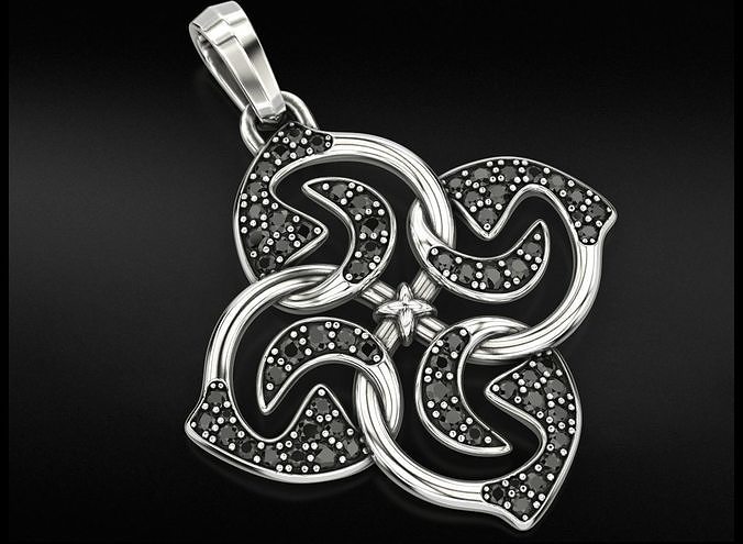 Stylish pendant with diamonds 720 3D print model