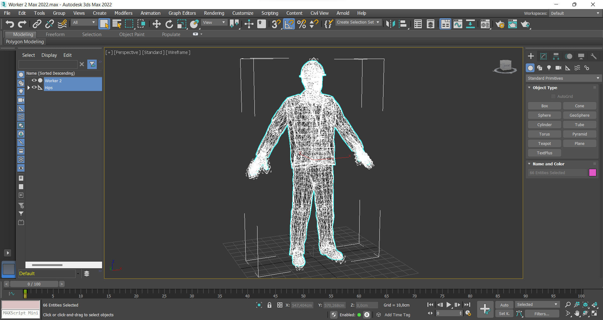 Worker 2 construction in orange vest Low-poly 3D model_13
