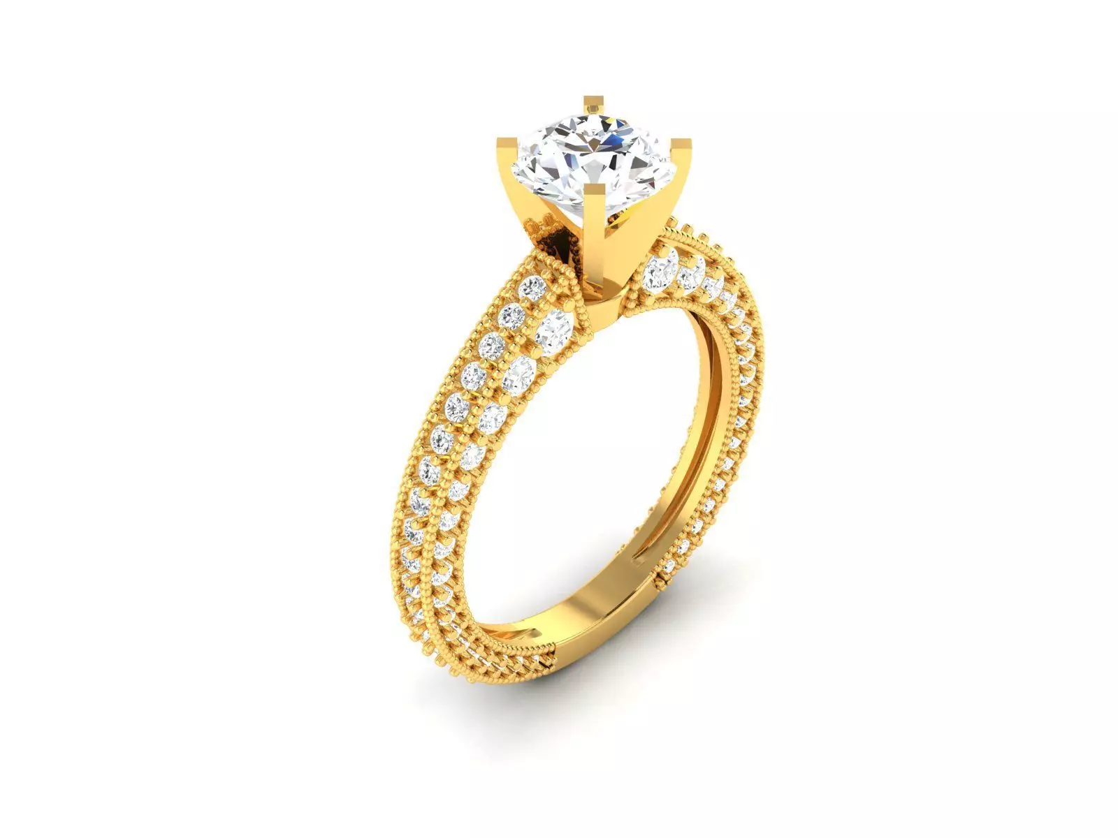 Solitaire Wedding Engagement Women Ring 3D print model