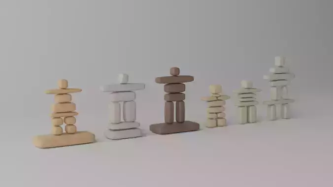Cartoon Canadian Inukshuks Collection 1