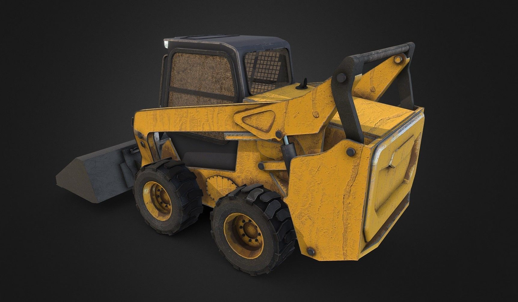 Bobcat s450 Skid Steer Loader Low-poly 3D model_2