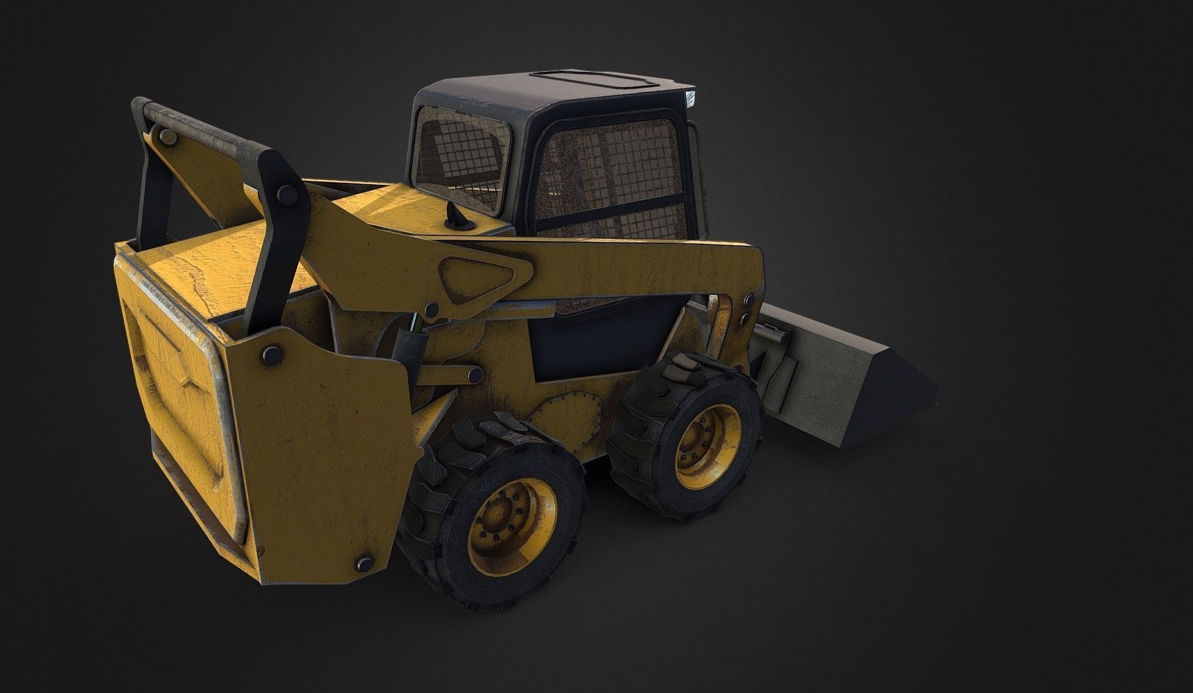 Bobcat s450 Skid Steer Loader Low-poly 3D model_3