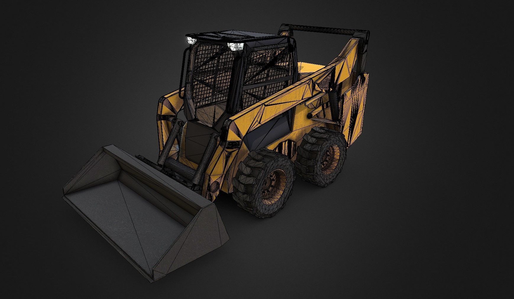 Bobcat s450 Skid Steer Loader Low-poly 3D model_1