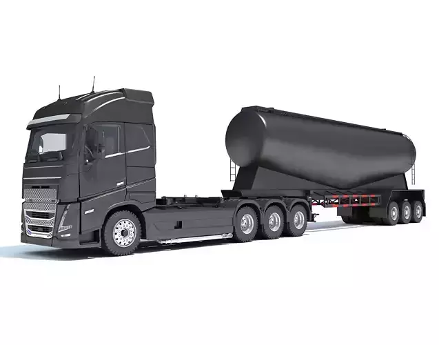 Truck with Tank Trailer 3D model