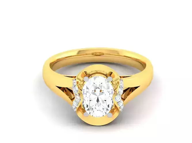 Solitaire Wedding Engagement Women Oval Stone Ring