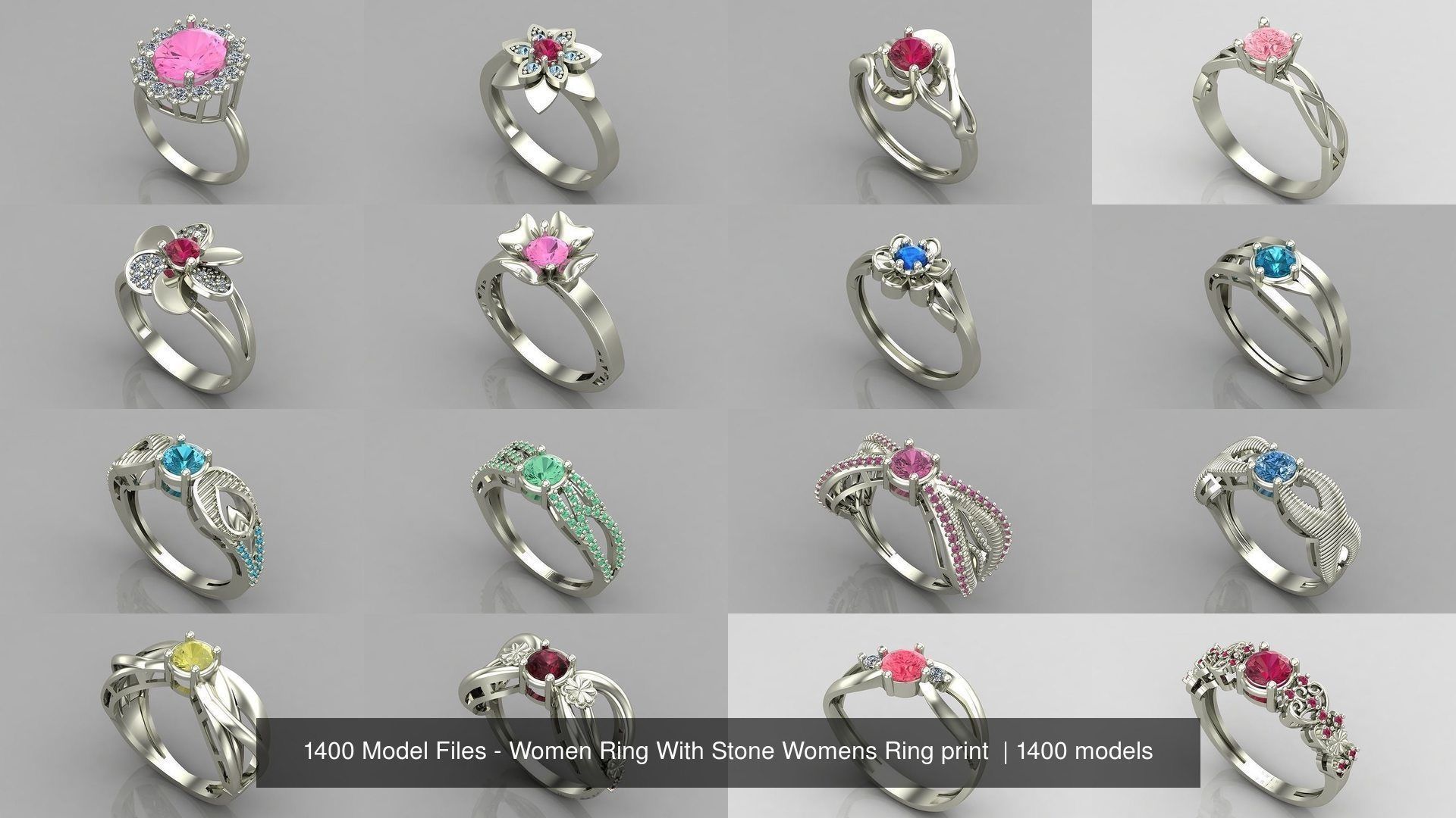 1400 Model Files - Women Ring Womens Rings Plain Models 3DM 3D Model Collection_131