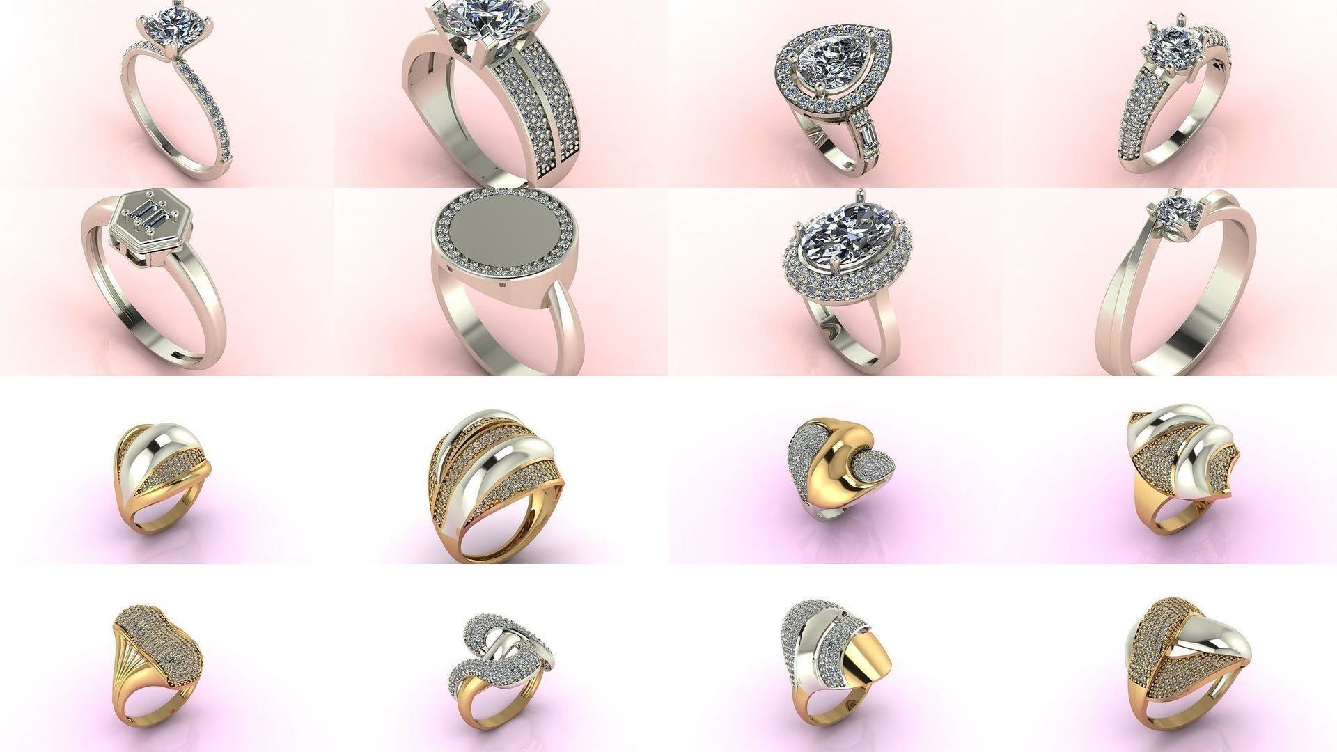 1400 Model Files - Women Ring Womens Rings Plain Models 3DM 3D Model Collection_118