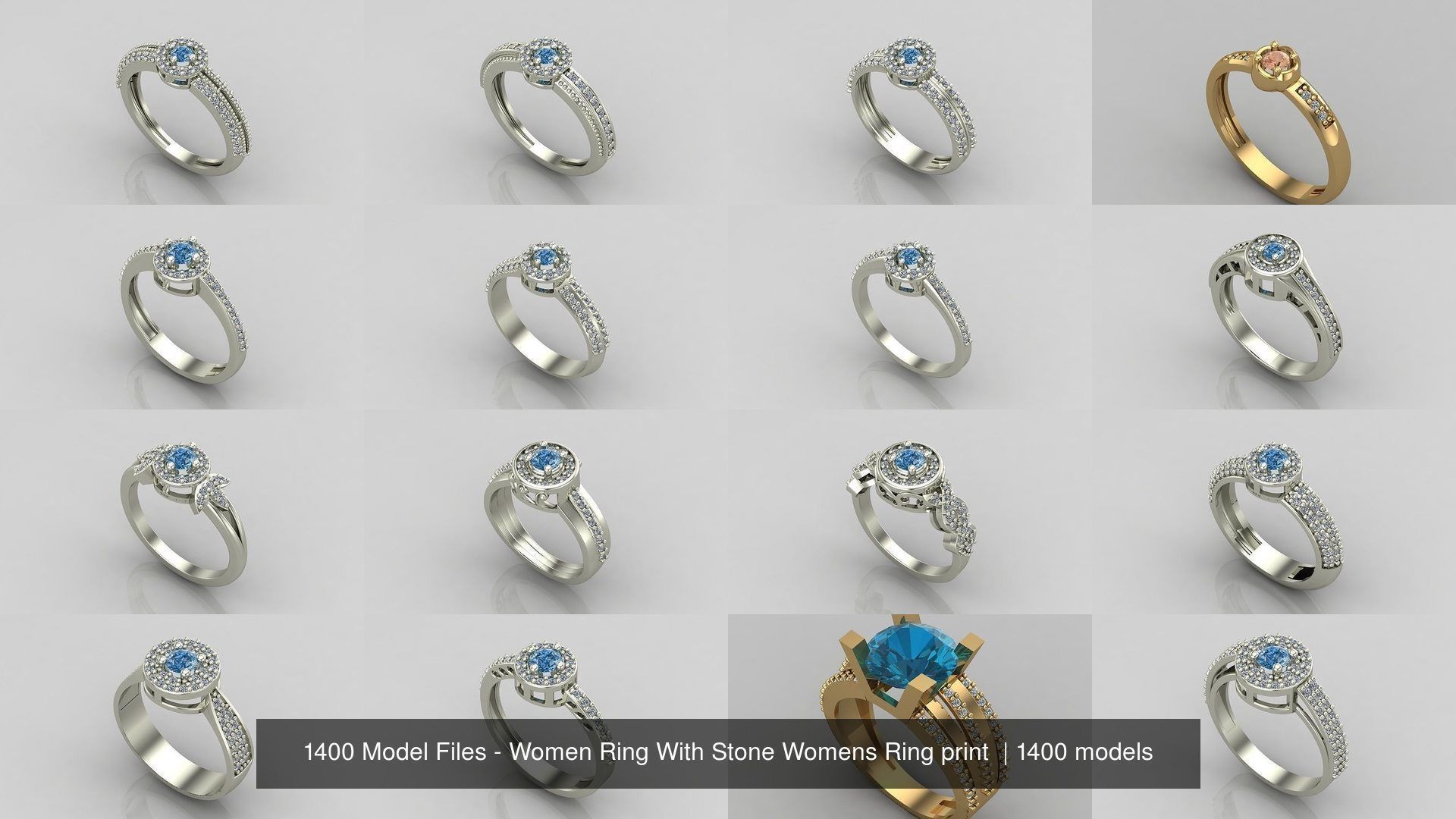 1400 Model Files - Women Ring Womens Rings Plain Models 3DM 3D Model Collection_94