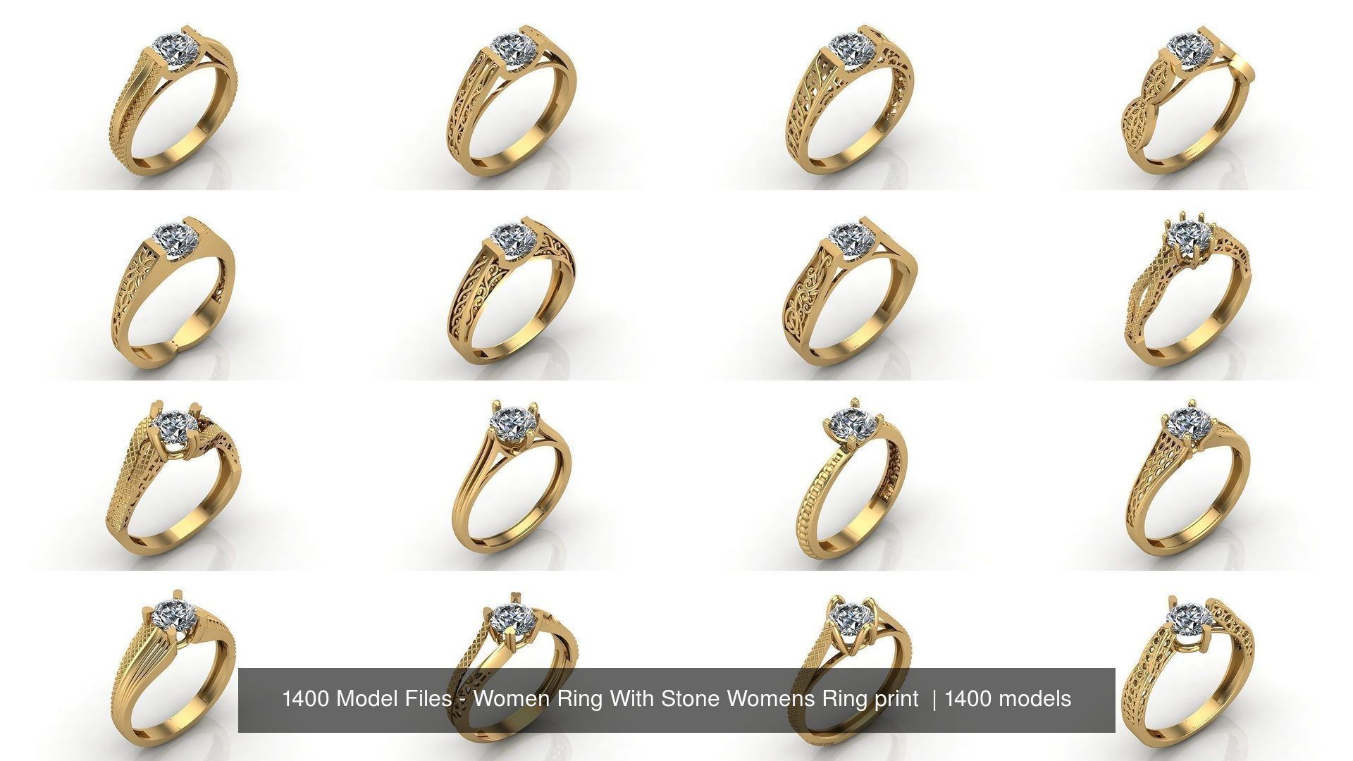1400 Model Files - Women Ring Womens Rings Plain Models 3DM 3D Model Collection_180
