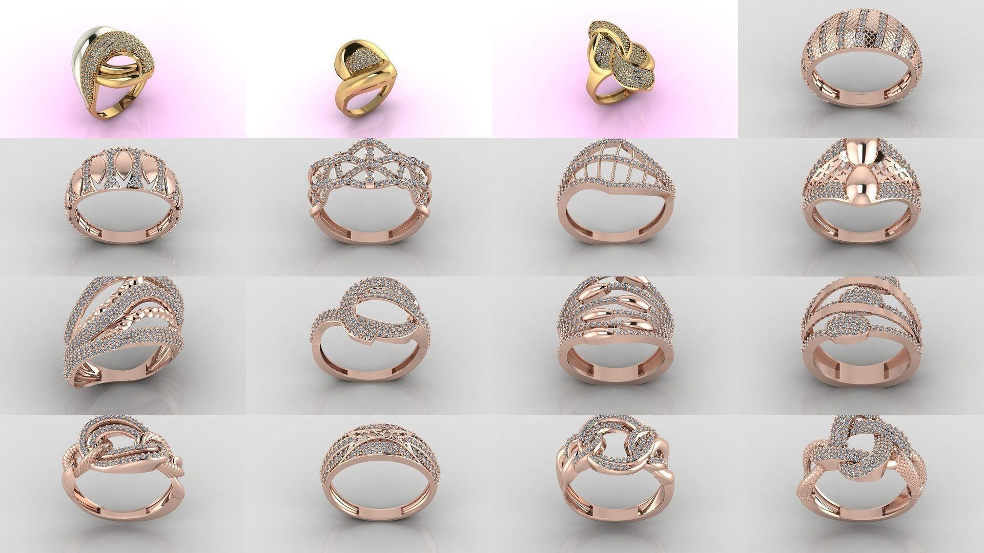 1400 Model Files - Women Ring Womens Rings Plain Models 3DM 3D Model Collection_8