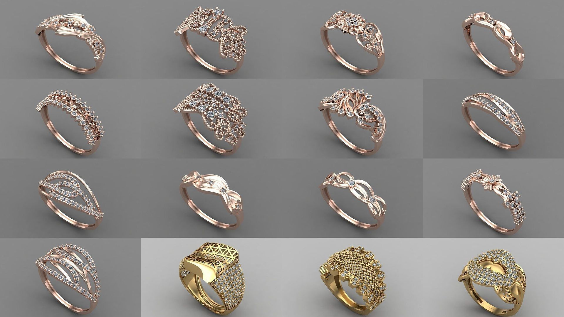 1400 Model Files - Women Ring Womens Rings Plain Models 3DM 3D Model Collection_232