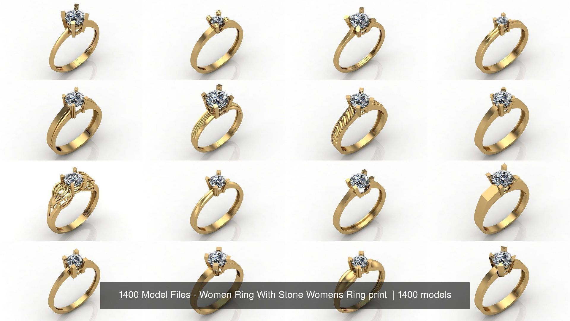 1400 Model Files - Women Ring Womens Rings Plain Models 3DM 3D Model Collection_168