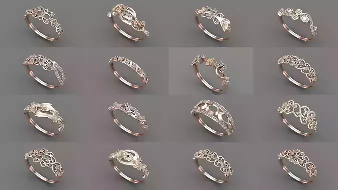 1400 Model Files - Women Ring Womens Rings Plain Models 3DM 3D Model Collection