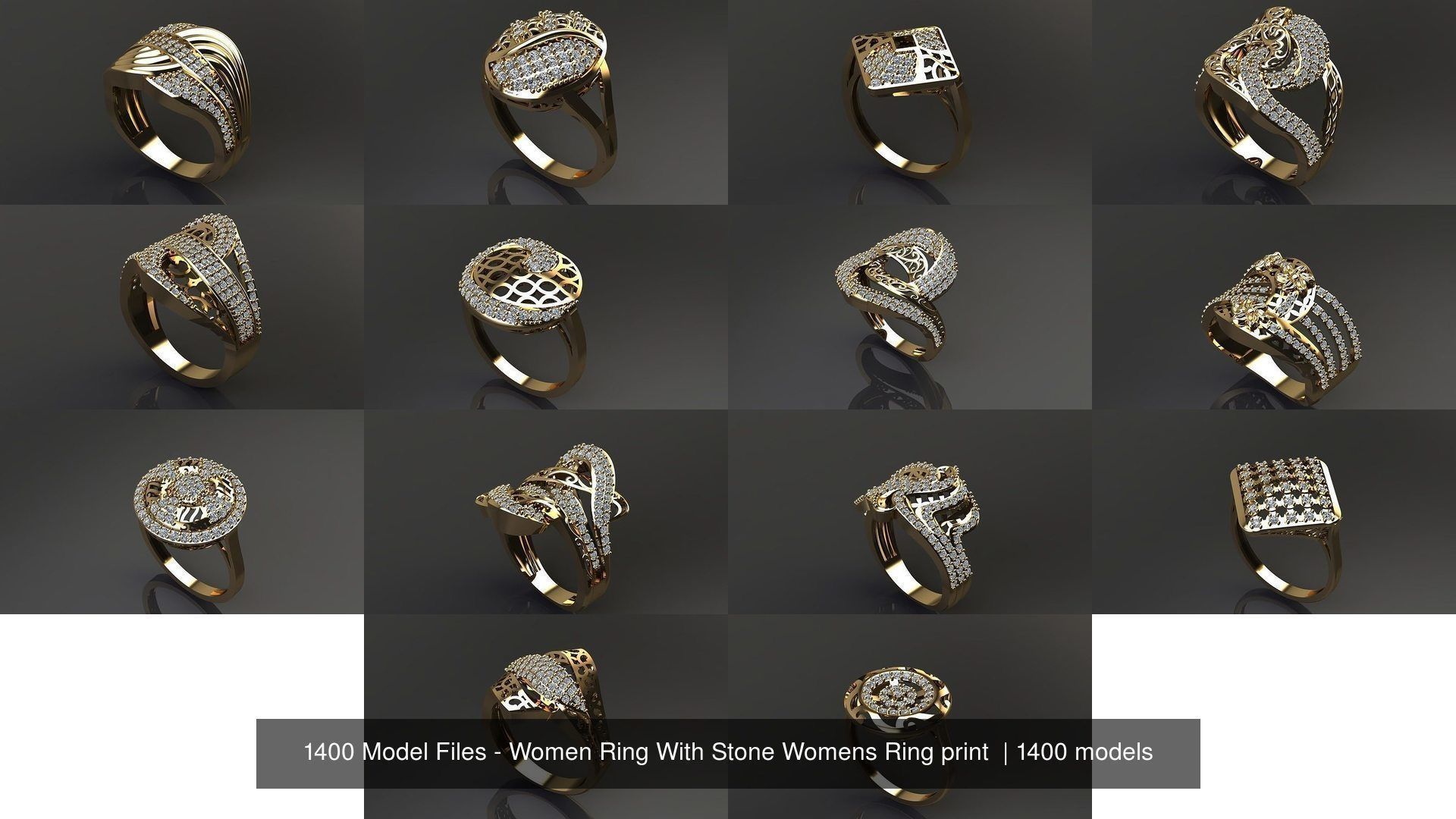 1400 Model Files - Women Ring Womens Rings Plain Models 3DM 3D Model Collection_51