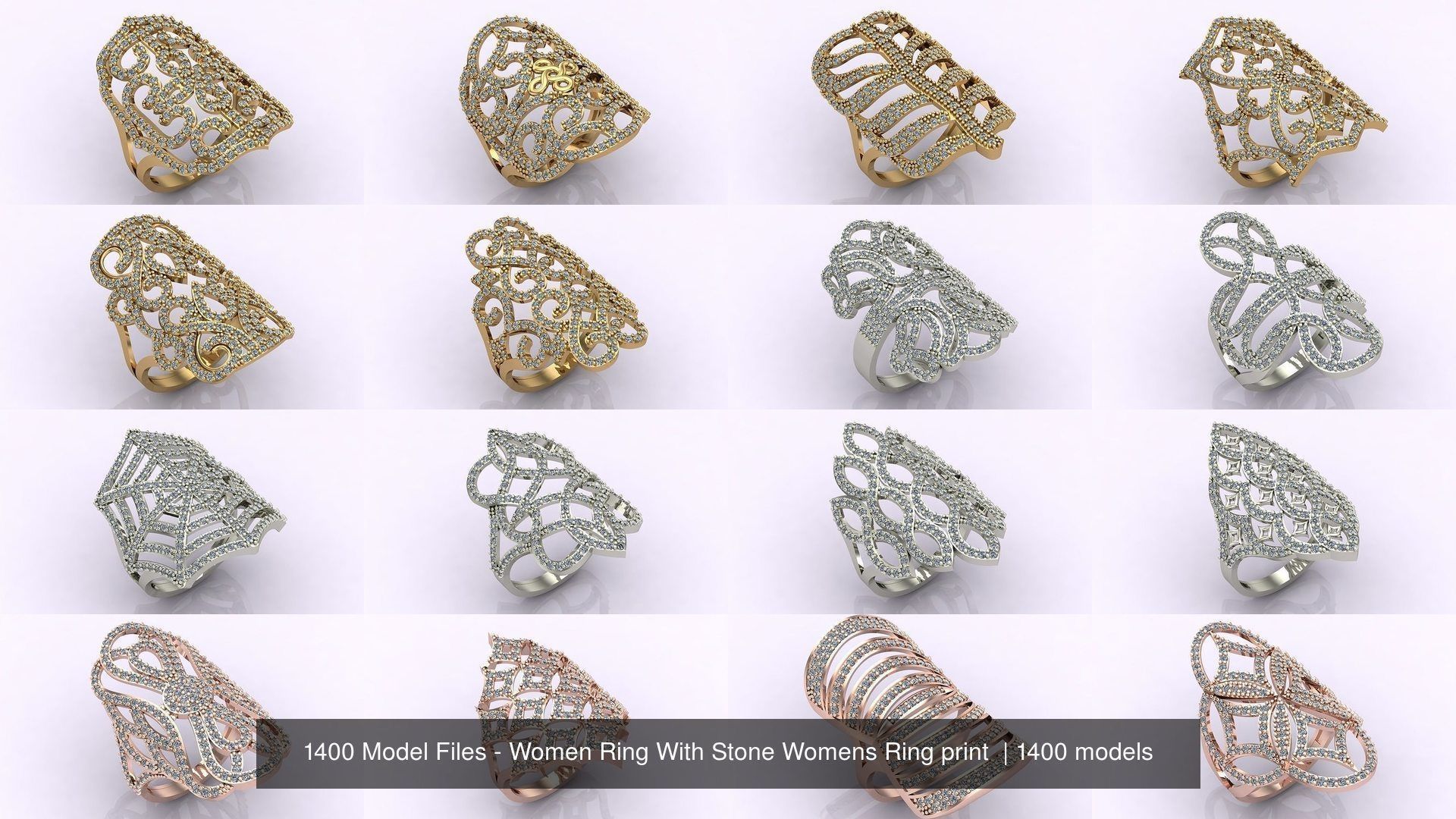 1400 Model Files - Women Ring Womens Rings Plain Models 3DM 3D Model Collection_188