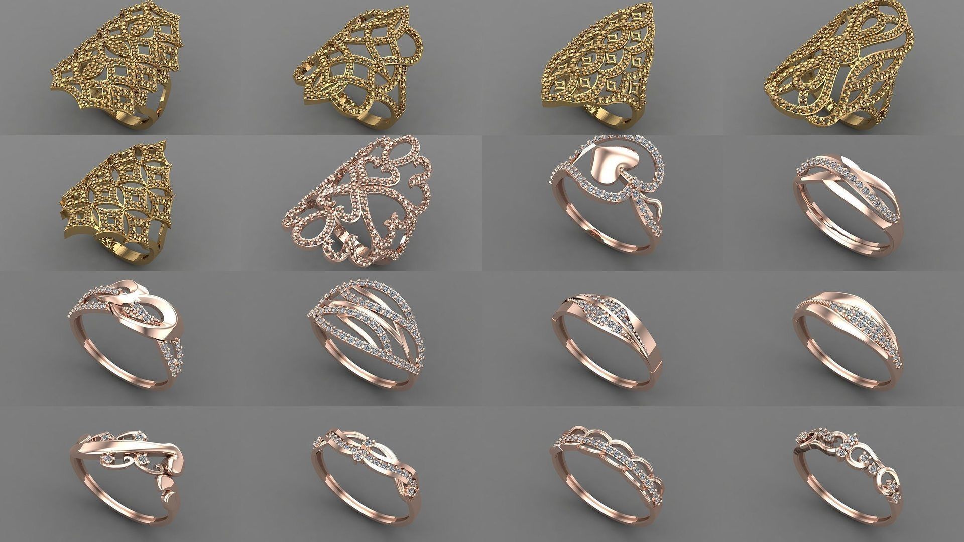 1400 Model Files - Women Ring Womens Rings Plain Models 3DM 3D Model Collection_224