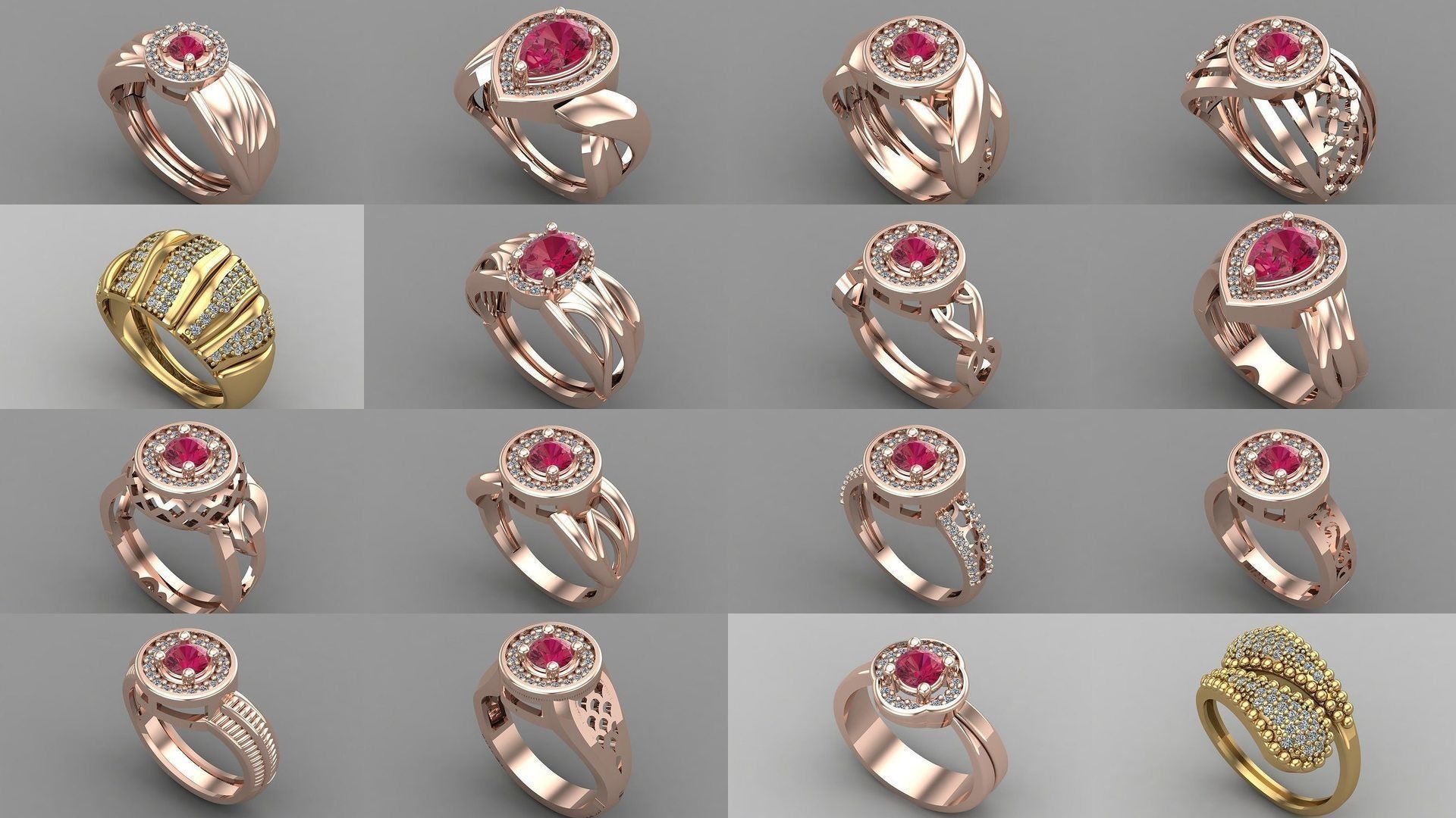 1400 Model Files - Women Ring Womens Rings Plain Models 3DM 3D Model Collection_248