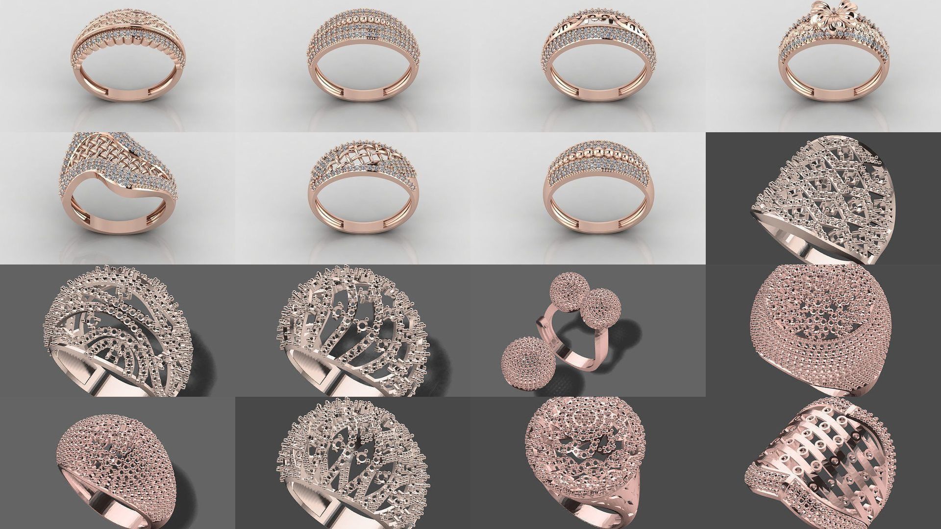 1400 Model Files - Women Ring Womens Rings Plain Models 3DM 3D Model Collection_163