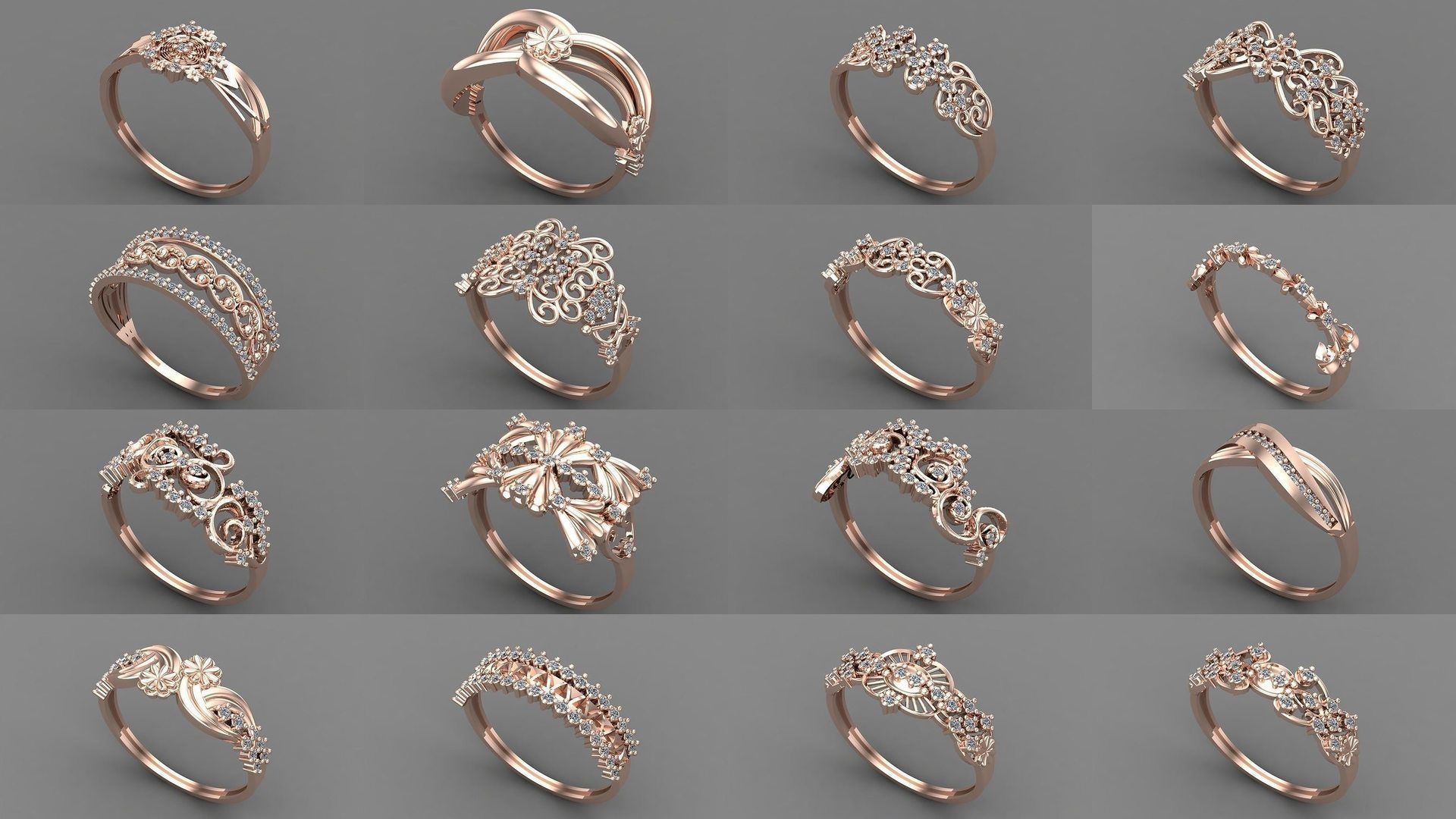 1400 Model Files - Women Ring Womens Rings Plain Models 3DM 3D Model Collection_228