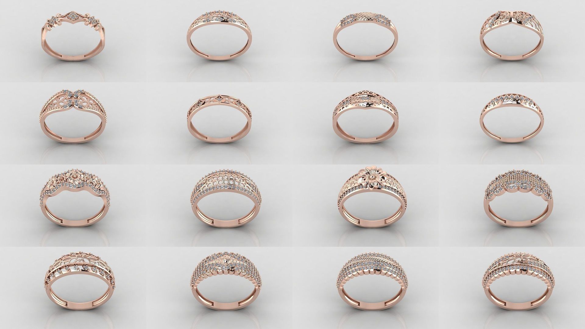 1400 Model Files - Women Ring Womens Rings Plain Models 3DM 3D Model Collection_5