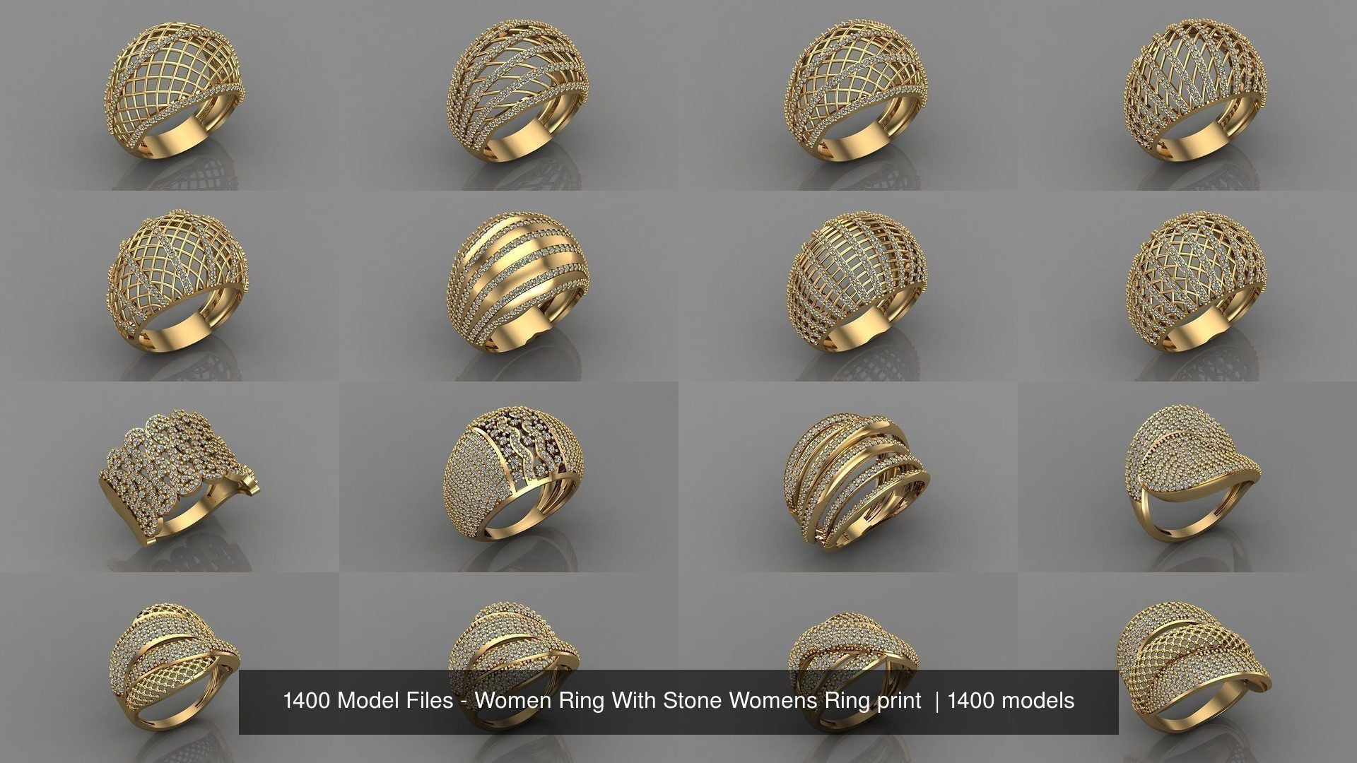 1400 Model Files - Women Ring Womens Rings Plain Models 3DM 3D Model Collection_152